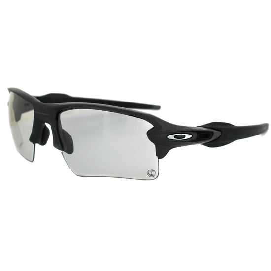 Gafas de sol Oakley Wrap para hombre en negro mate con lentes negros Iridium - Image 2
