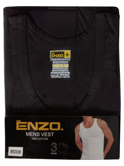 Enzo | Pack de 3 chalecos para hombre - Negro - Image 5
