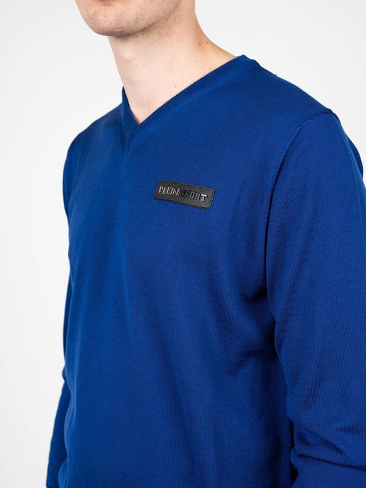 Plein Sport Suéter Merino del hombre azul - Image 5