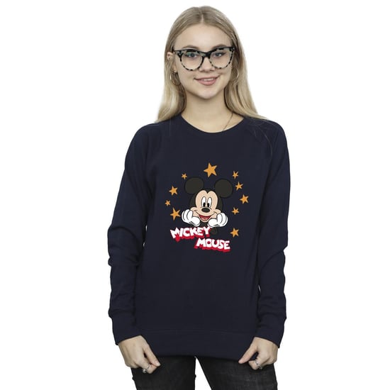 Disney Womens/Ladies Mickey Mouse Stars Sweatshirt (Navy Blue)