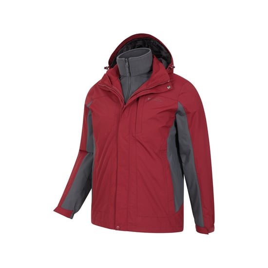 Mountain Warehouse Mens Thunderstorm 3 in 1 Waterproof Jacket (Red) - Image 6