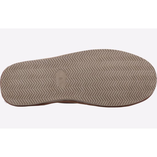 Hush Puppies Mens Coady Leather Slippers (Tan) - Image 3