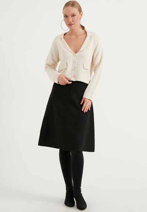 Wool Look Midi Skirt - Image 3