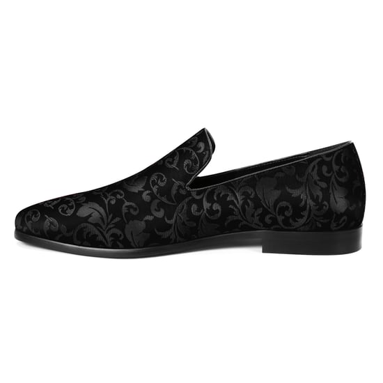 Men's Penny Loafers with Elegant Jacquard Black - Image 3