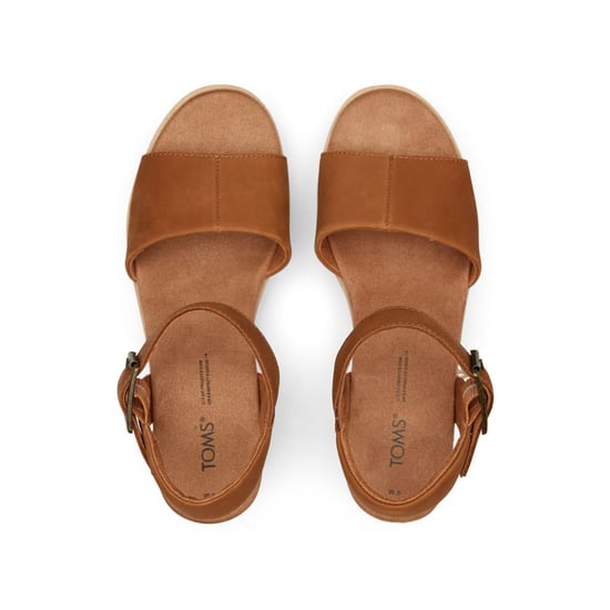 TOMS Diana Leather Women's Tan Wedges - Image 4