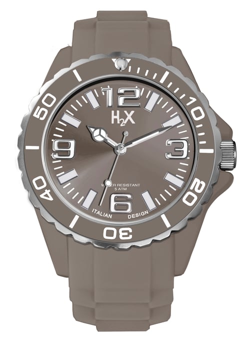 Reloj H2x para mujer sg382dg2 reef luminoso, resistente al agua, gris, de goma suave - Image 1