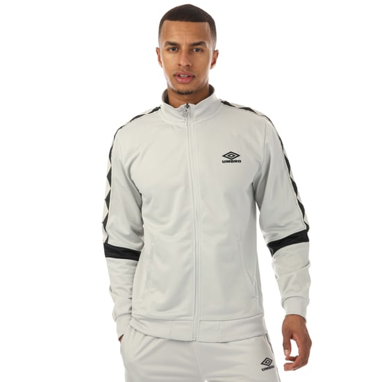 Men's Umbro Diamond Taped Tricot Track Top in Grey