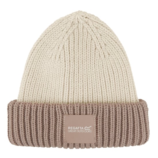 Regatta Childrens/Kids Connora Fisherman Logo Beanie (Light Vanilla/Warm Taupe) - Image 1