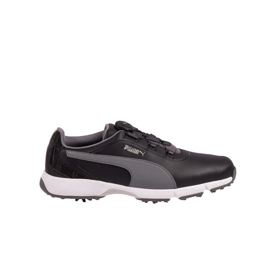 PUMA Drive Fusion DISC Black Smooth Leather Mens Trainers 192226 02