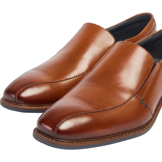 Pod Spear Leather Men's Cognac Slip-On Shoes - Image 6