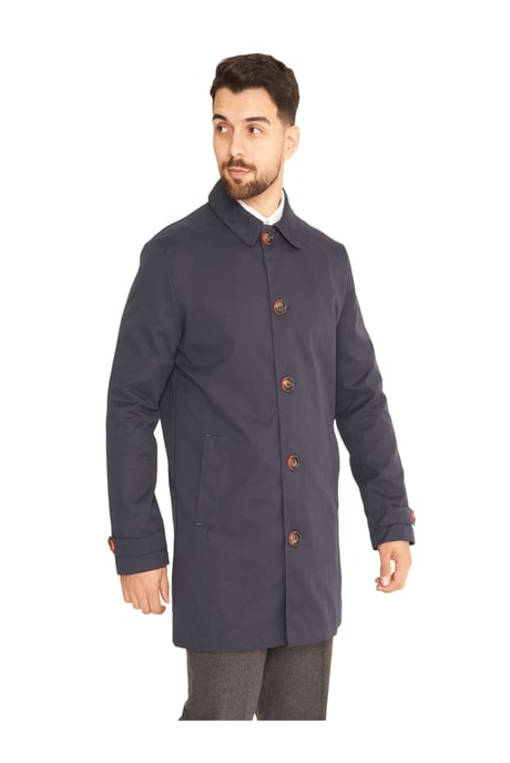 Harry Brown Men's Navy Blue Single Breasted Trench Coat