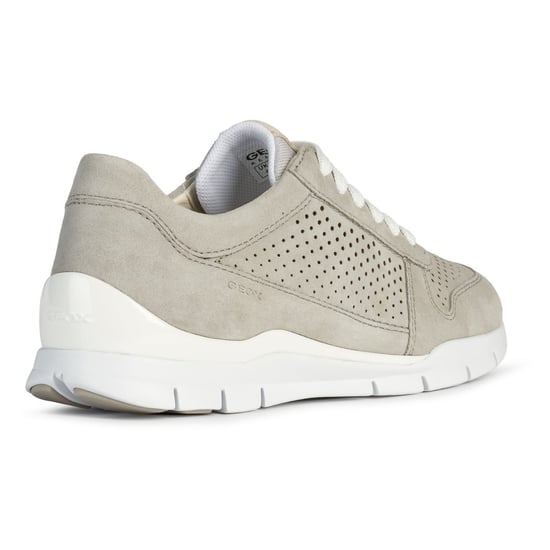 Geox D Sukie B Leather Women's Light Grey Trainers - Image 2