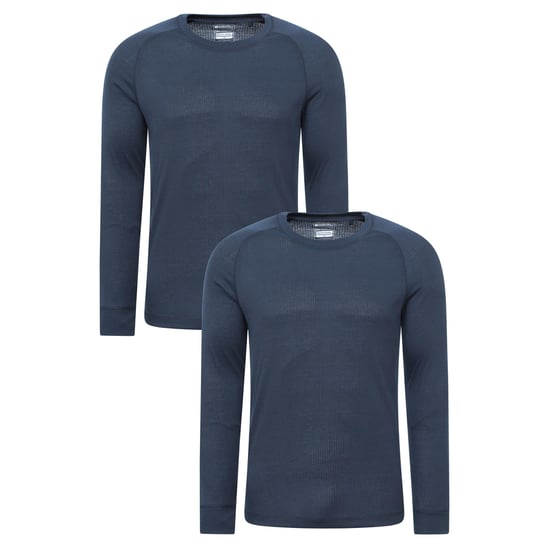 Mountain Warehouse Mens Talus Base Layer Top (Pack of 2) (Navy) - Image 1
