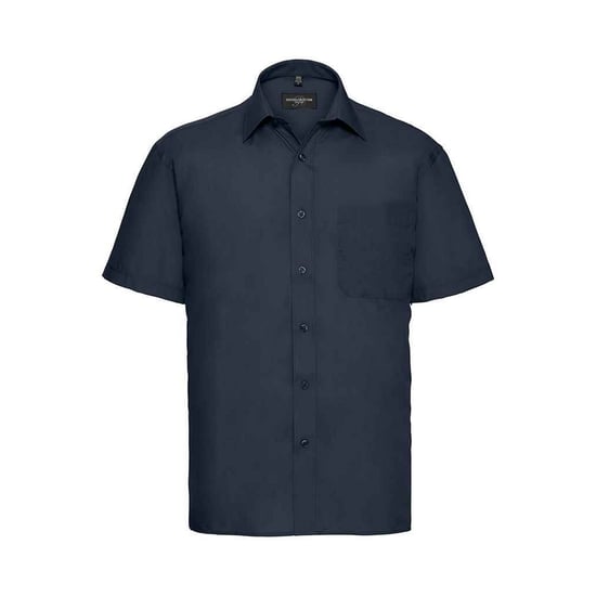 Russell Collection Mens Poplin Easy-Care Short-Sleeved Formal Shirt (French Navy) - Image 1