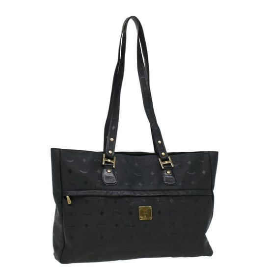 MCM Vicetos Logogram Shoulder Bag PVC Leather Black Auth ti758 - Image 1