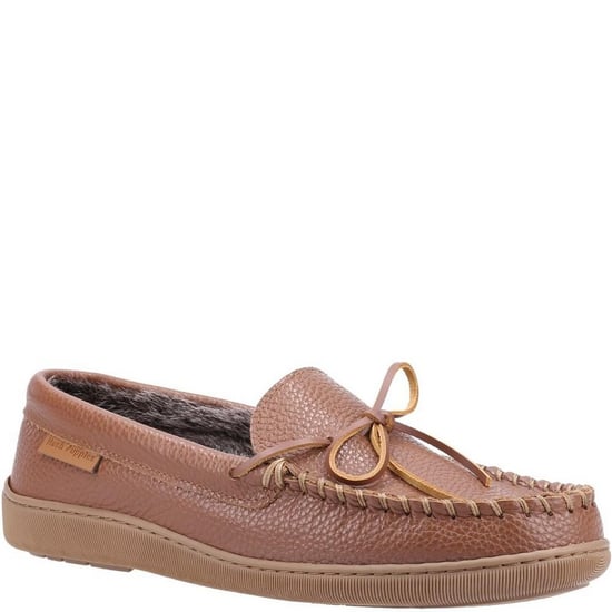 Hush Puppies Mens Ace Leather Slippers (Tan) - Image 1