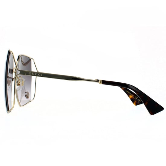 Gucci Square Womens Gold  Grey Gradient  Sunglasses