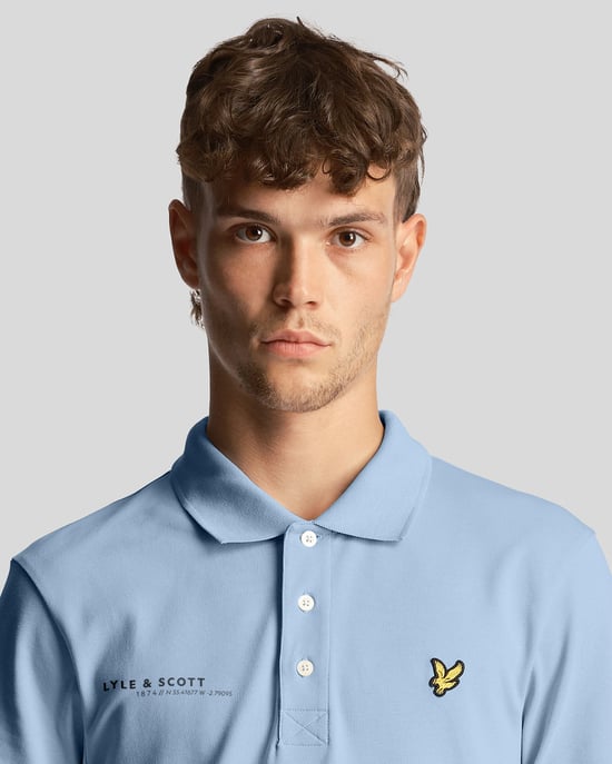 Lyle & Scott men's polo shirt with matching print in blue