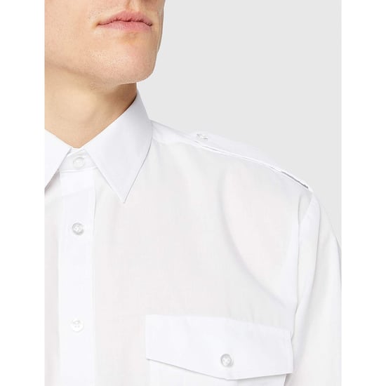 Premier Mens Short Sleeve Pilot Plain Work Shirt (White) - Image 5