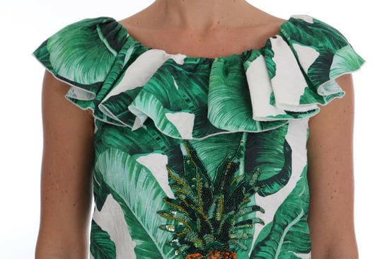 Blusa de lentejuelas de piña y plátano para mujer de Dolce & Gabbana - Image 4