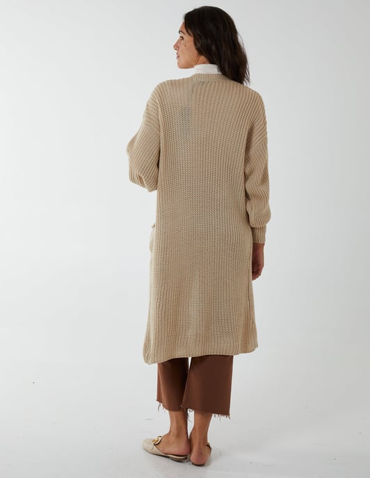 Edge to Edge Knitted Long Cardigan