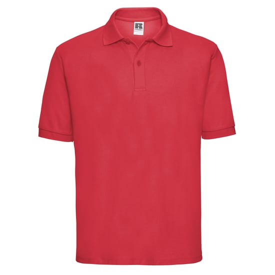 Russell Mens Polycotton Pique Polo Shirt (Bright Red) - Image 1