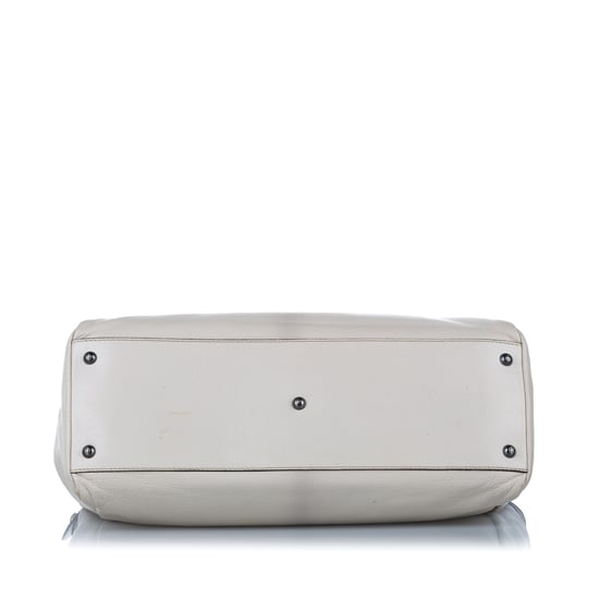 Vintage Fendi Large Peekaboo Leather Satchel White - Image 4