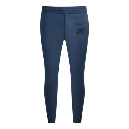 Pantalones de chándal azul marino con logo impreso de Cavalli Class - Image 2