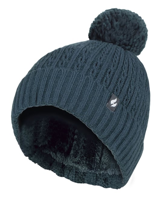 Gorro Térmico de Cable para Mujer | Calentadores | Gorro de Punto de Invierno | Suave Gorro Acanalado - Teal - Image 2