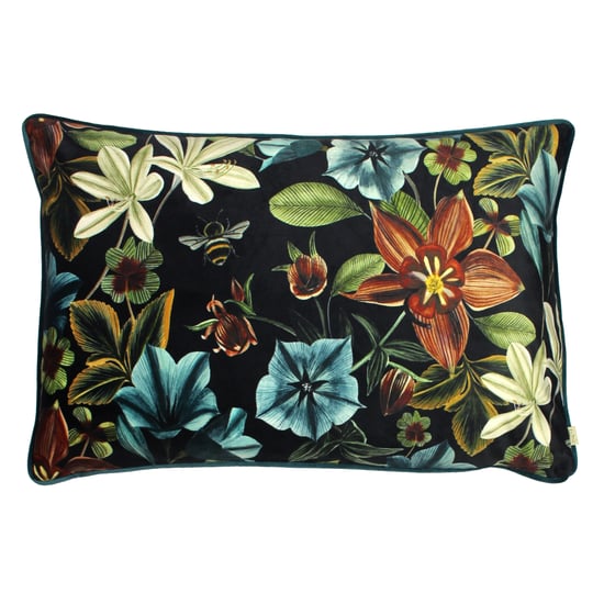 Funda de cojín rectangular floral Jardín de medianoche de Evans Lichfield - Image 1