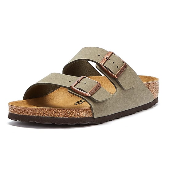 Mens Womens Birkenstock Arizona Birko Flor Nubuck Stone Sandals - (Grey) - Image 3