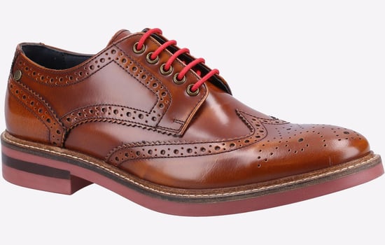 Base London Woburn Hi-Shine Brogue Leather Mens - Image 2