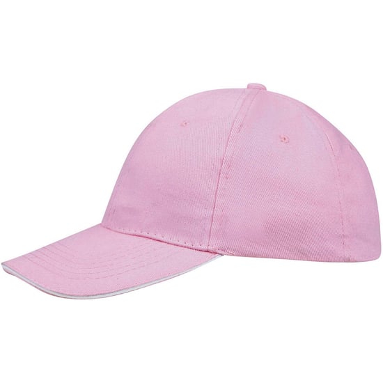 SOLS Unisex Buffalo 6 Panel Baseball Cap (Flash Pink/White)