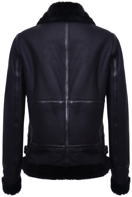 Womens Black B3 Sheepskin Leather Jacket-Campinas