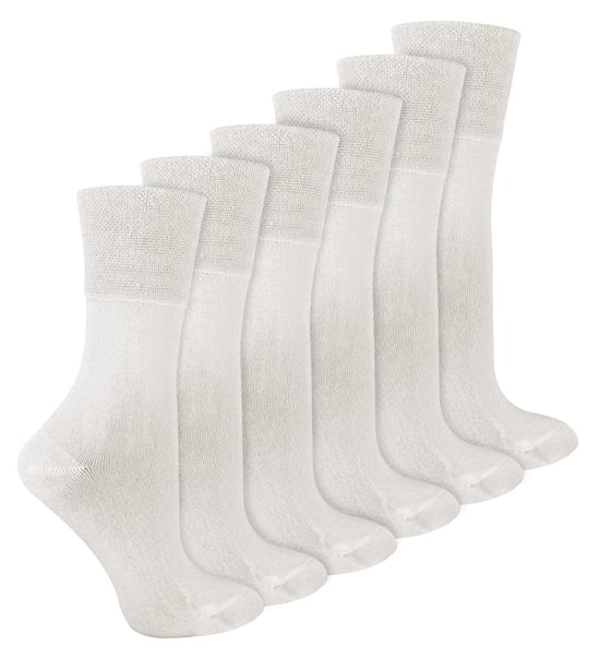 IOMI - 6 Pack Calcetines Diabéticos de Bambú para Mujer - Blanco - Image 1