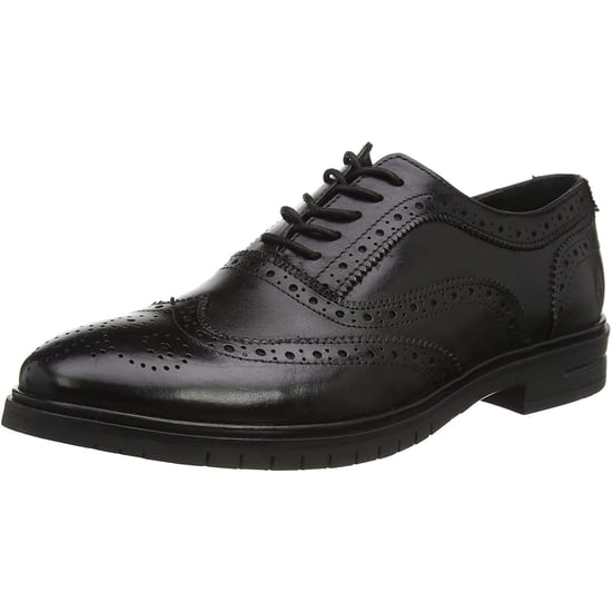 Hush Puppies Mens Santiago Leather Brogues (Black)