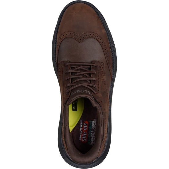 Skechers Garza Sully Leather Men's Cocoa Lace-Up Shoes - Image 3