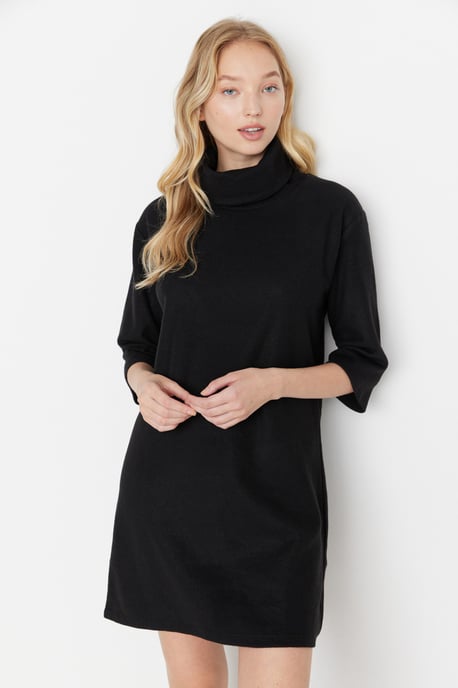 Trendyol Women's Turtleneck Shift Midi Dress - Image 1