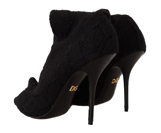 Dolce & Gabbana Medias Negras de Mujer de Stretch hasta la Rodilla Botines - Image 4