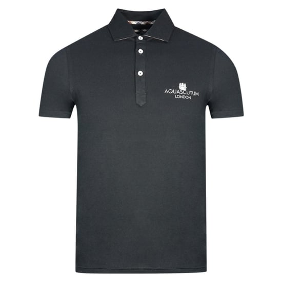 Polo negro con logo llamativo de Aquascutum London - Image 1