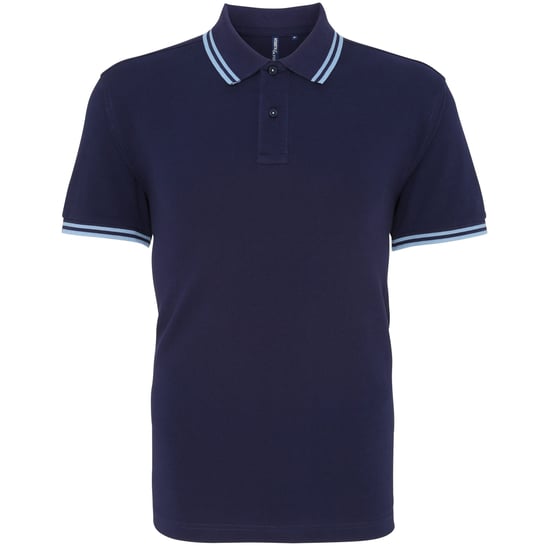 Asquith & Fox Mens Classic Fit Tipped Polo Shirt (Navy/ Cornflower)