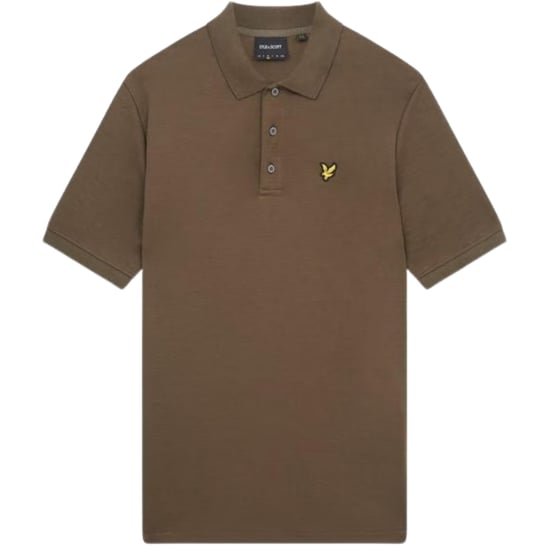 Lyle & Scott Polo de manga corta flameado grueso en verde Form - Image 1