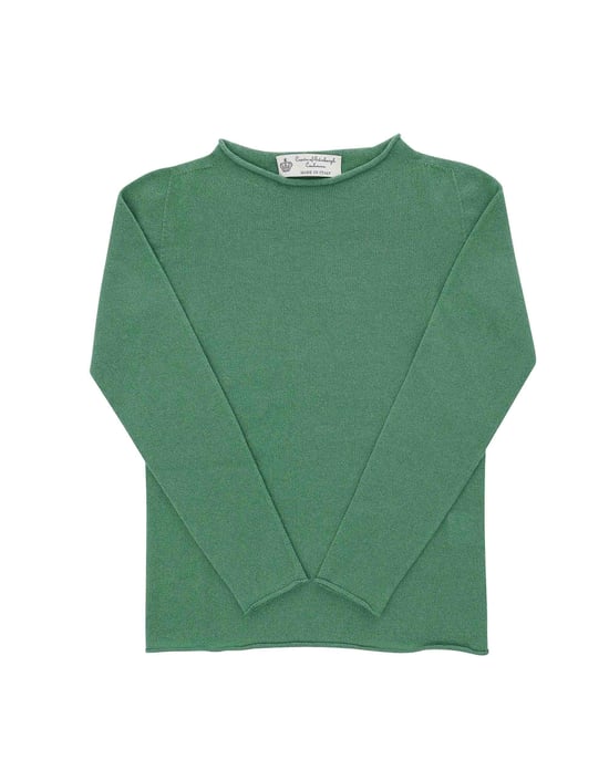 Crown Of Edinburgh Cashmere Womens Boat Neck Sweater Coe 0025 Green