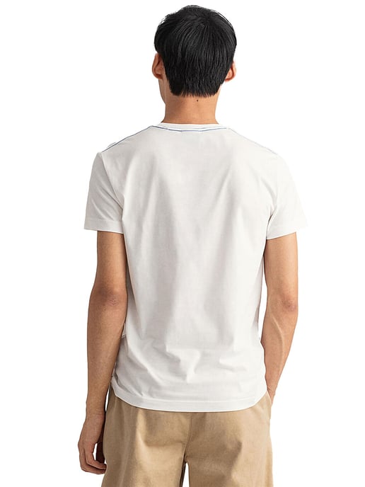 Gant | Camiseta cuello redondo hombre Logo contraste - Blanco - Image 2