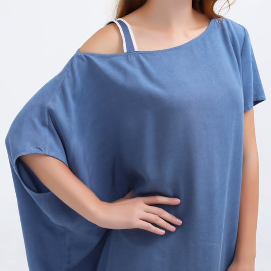 Minimalist Asymmetric Off-the-Shoulder Loose Dress