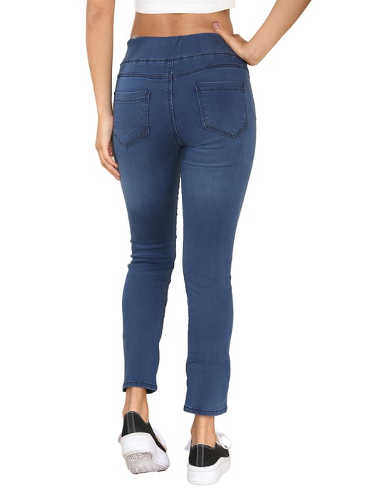 Enzo | Womens Wider Waist Jeans - Azul - Image 3