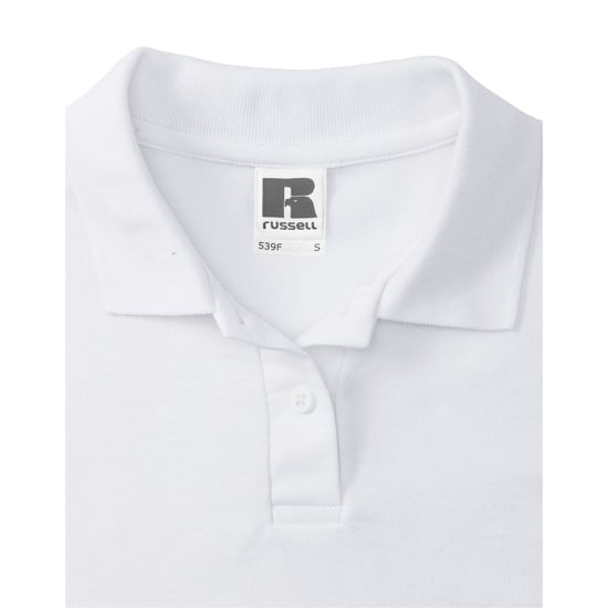 Russell Womens/Ladies Pique Polo Shirt (White) - Image 4