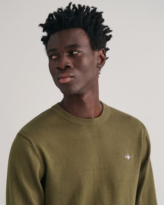 GANT Mens Classic Cotton Crew Neck Jumper - Image 3