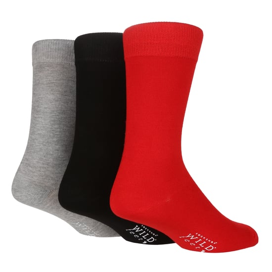 Wild Feet - Paquete de 3 calcetines de bambú transpirables de colores lisos para hombre - Image 1