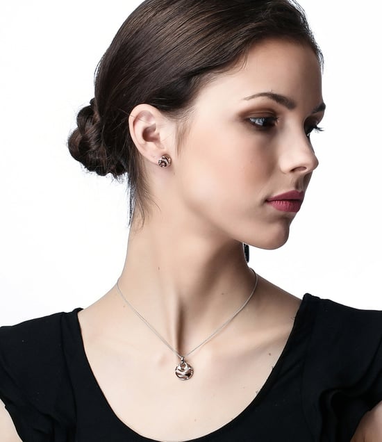 Orphelia 'Elvina' Women's 925 Sterling Silver Set: Chain-Pendant + Earrings - Silver SET-7085 - Image 4
